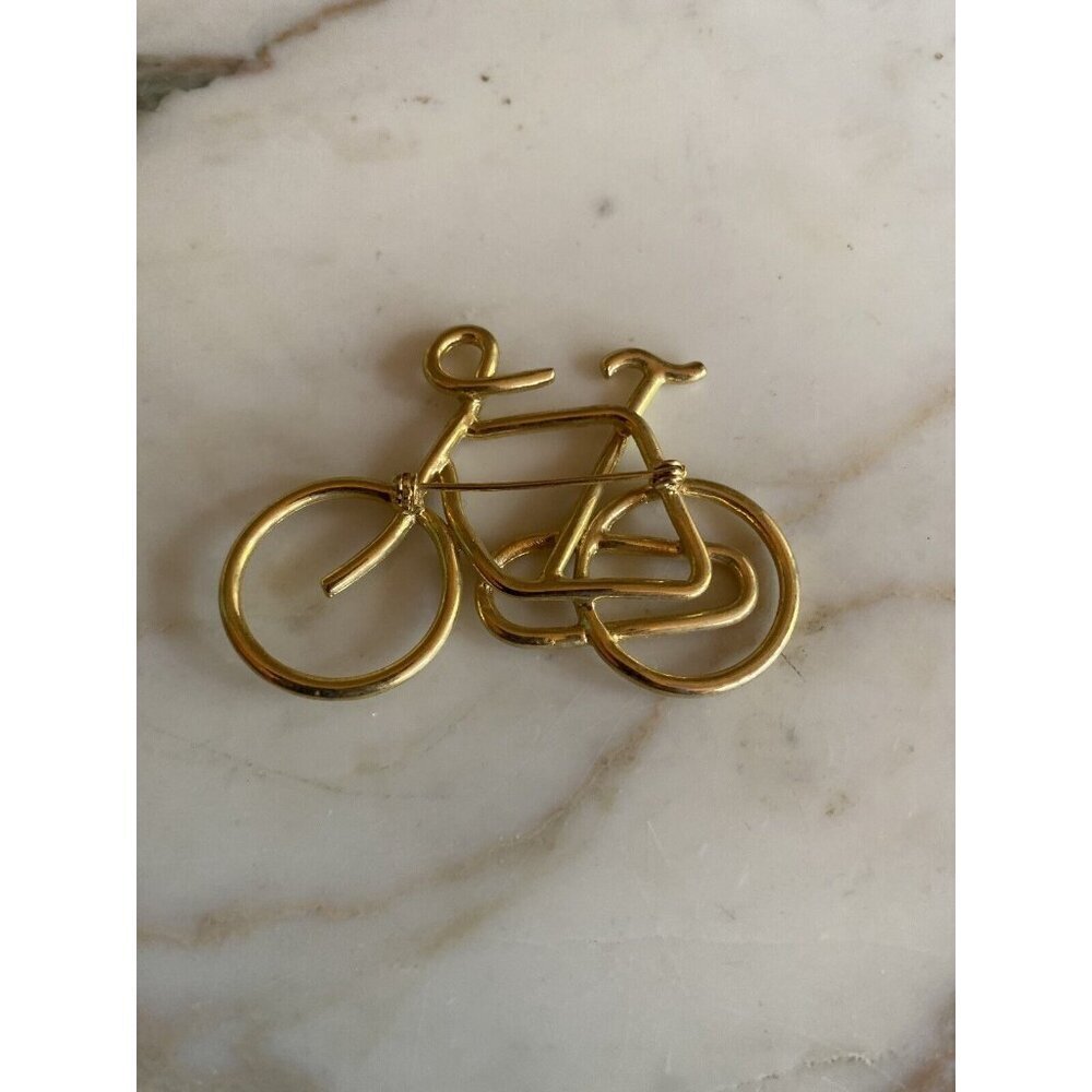 Brooch Gold‎ Bicycle Minimalist Wire Frame Cycling Novelty Pin Accessory - Picture 3 of 4